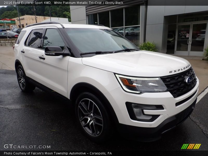 White Platinum Metallic Tri-Coat / Ebony Black 2016 Ford Explorer Sport 4WD