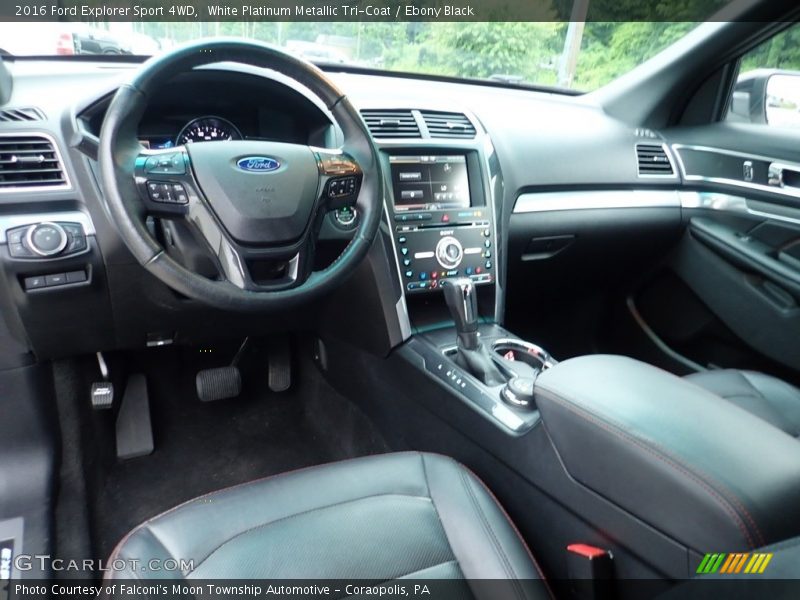 White Platinum Metallic Tri-Coat / Ebony Black 2016 Ford Explorer Sport 4WD