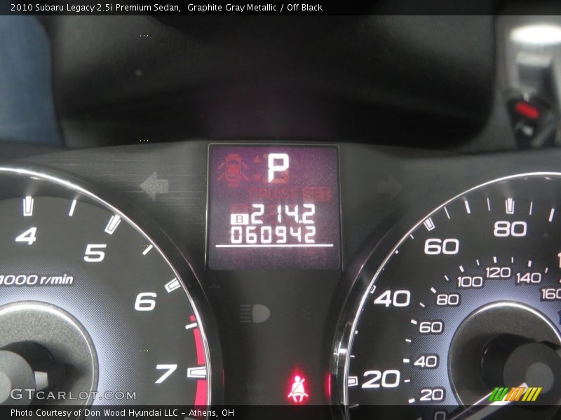 Graphite Gray Metallic / Off Black 2010 Subaru Legacy 2.5i Premium Sedan