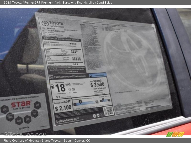 Barcelona Red Metallic / Sand Beige 2019 Toyota 4Runner SR5 Premium 4x4