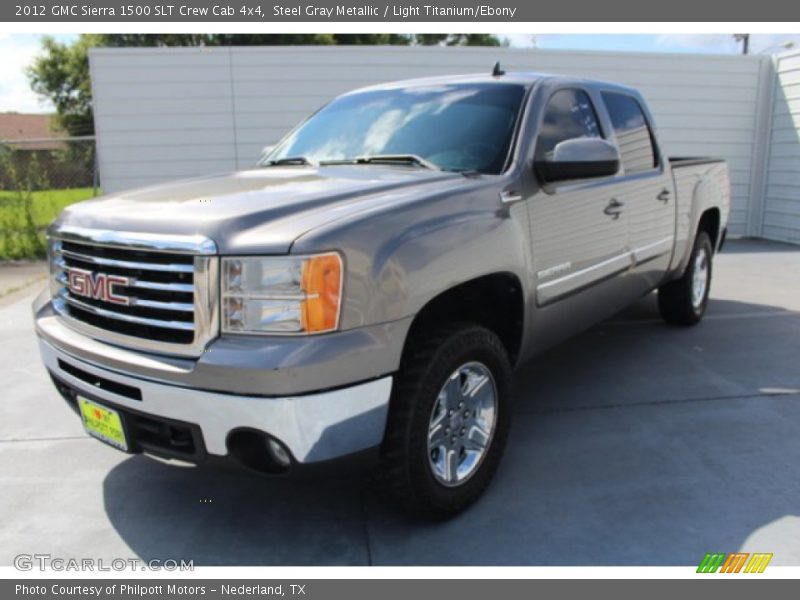 Steel Gray Metallic / Light Titanium/Ebony 2012 GMC Sierra 1500 SLT Crew Cab 4x4