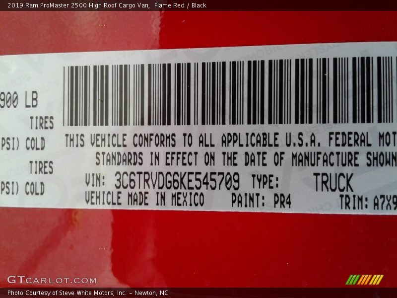 Flame Red / Black 2019 Ram ProMaster 2500 High Roof Cargo Van
