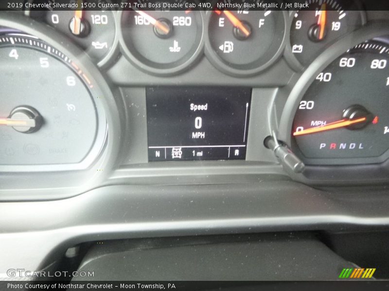 Northsky Blue Metallic / Jet Black 2019 Chevrolet Silverado 1500 Custom Z71 Trail Boss Double Cab 4WD