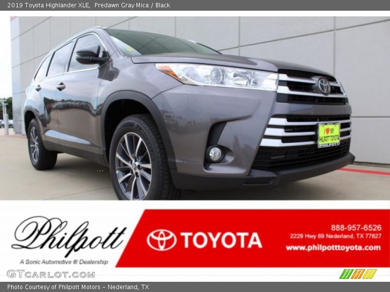 Predawn Gray Mica / Black 2019 Toyota Highlander XLE