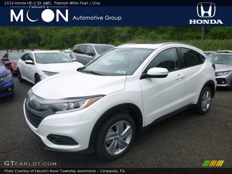 Platinum White Pearl / Gray 2019 Honda HR-V EX AWD