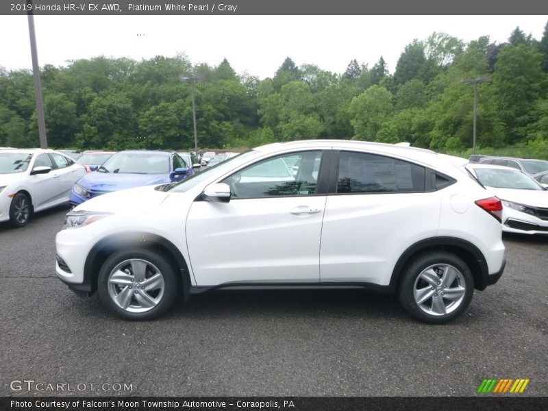 Platinum White Pearl / Gray 2019 Honda HR-V EX AWD