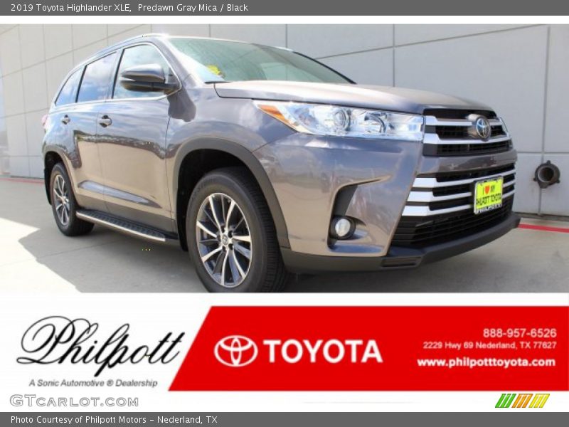 Predawn Gray Mica / Black 2019 Toyota Highlander XLE