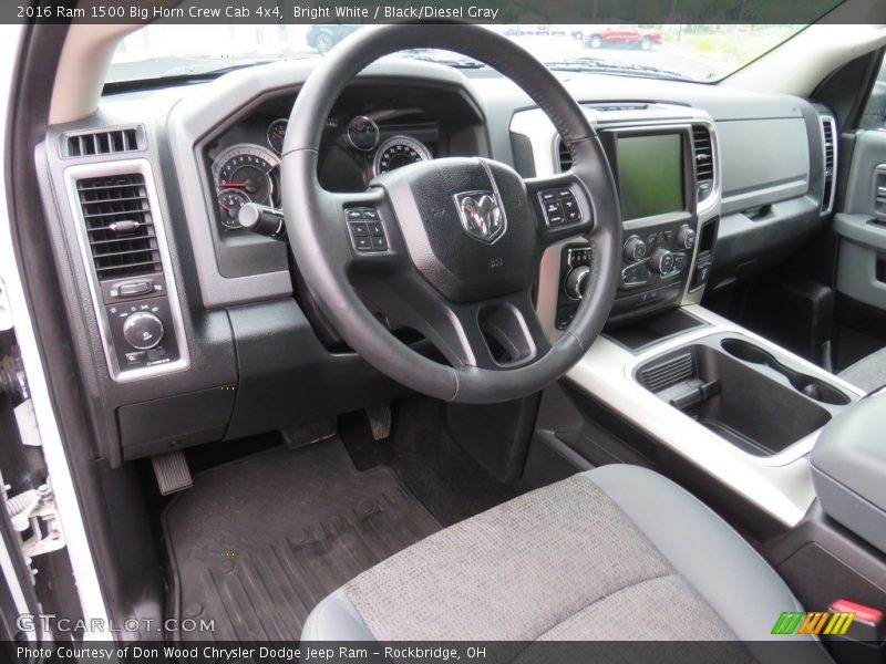 Bright White / Black/Diesel Gray 2016 Ram 1500 Big Horn Crew Cab 4x4