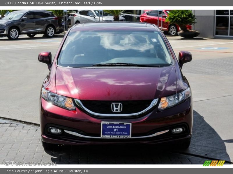 Crimson Red Pearl / Gray 2013 Honda Civic EX-L Sedan