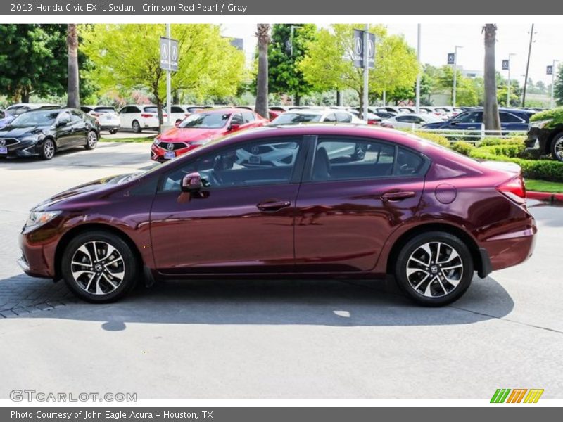 Crimson Red Pearl / Gray 2013 Honda Civic EX-L Sedan