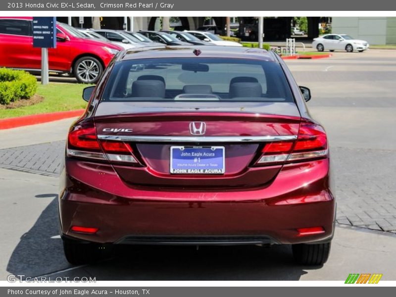 Crimson Red Pearl / Gray 2013 Honda Civic EX-L Sedan
