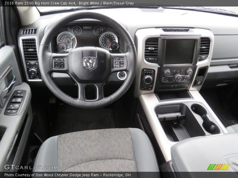 Bright White / Black/Diesel Gray 2016 Ram 1500 Big Horn Crew Cab 4x4
