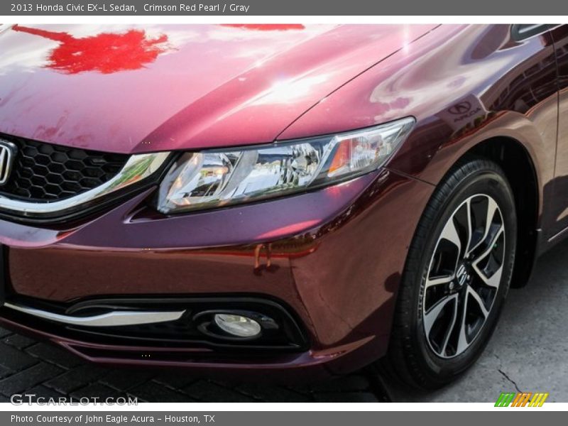 Crimson Red Pearl / Gray 2013 Honda Civic EX-L Sedan