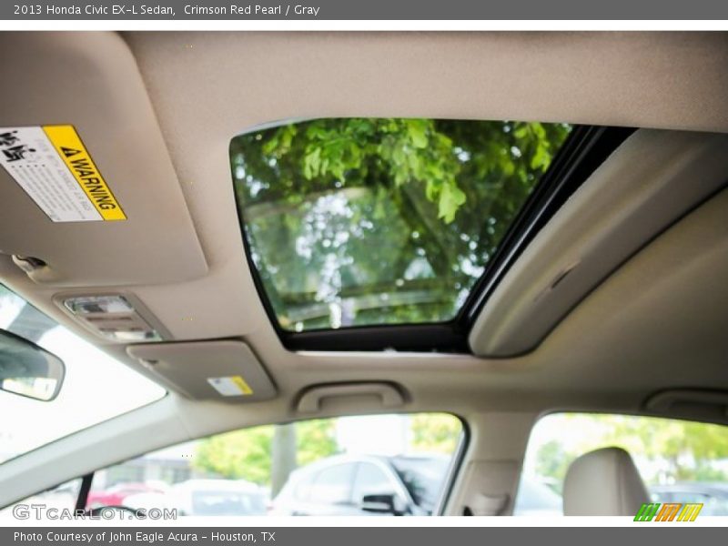 Crimson Red Pearl / Gray 2013 Honda Civic EX-L Sedan