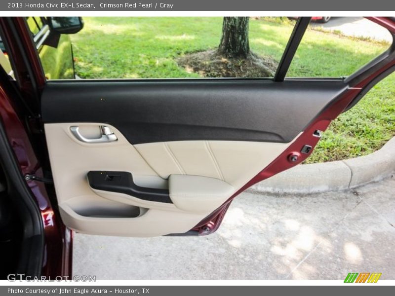 Crimson Red Pearl / Gray 2013 Honda Civic EX-L Sedan