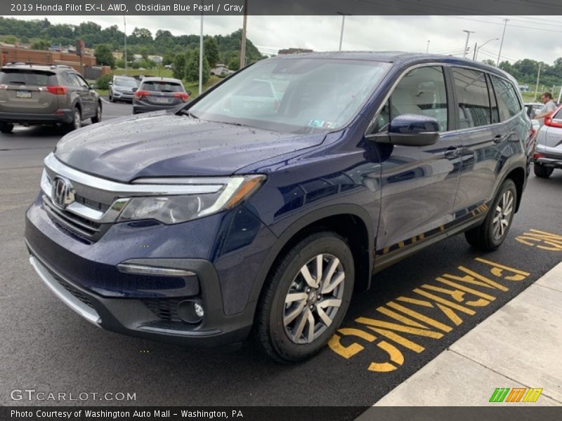 Obsidian Blue Pearl / Gray 2019 Honda Pilot EX-L AWD