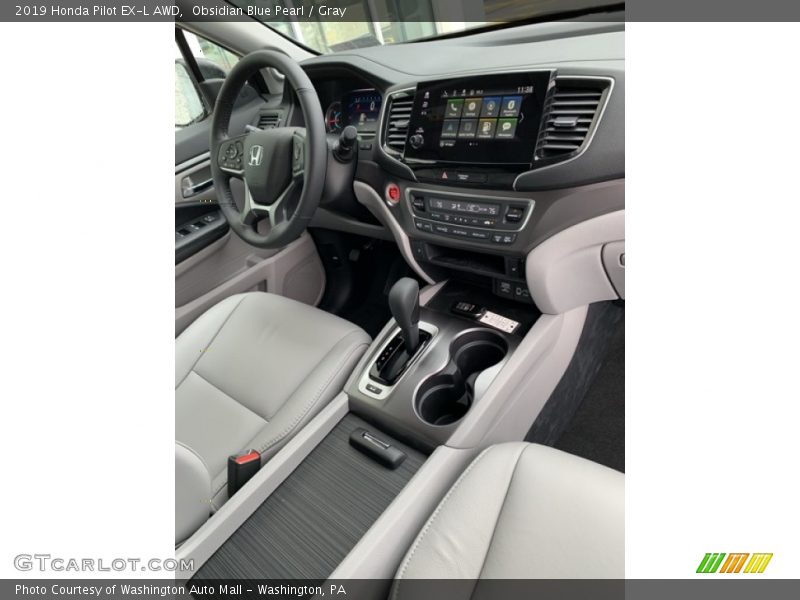 Obsidian Blue Pearl / Gray 2019 Honda Pilot EX-L AWD