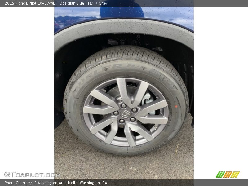 Obsidian Blue Pearl / Gray 2019 Honda Pilot EX-L AWD