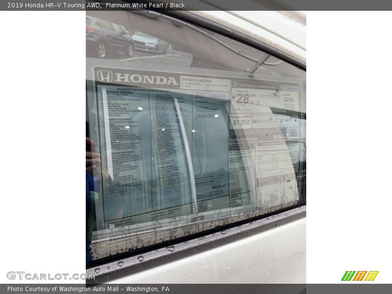 Platinum White Pearl / Black 2019 Honda HR-V Touring AWD
