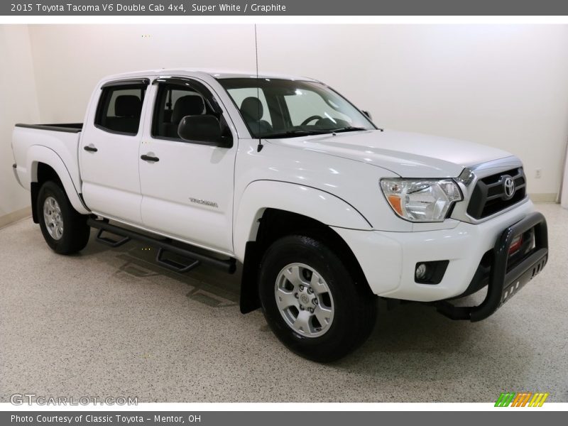 Super White / Graphite 2015 Toyota Tacoma V6 Double Cab 4x4