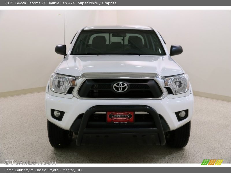 Super White / Graphite 2015 Toyota Tacoma V6 Double Cab 4x4