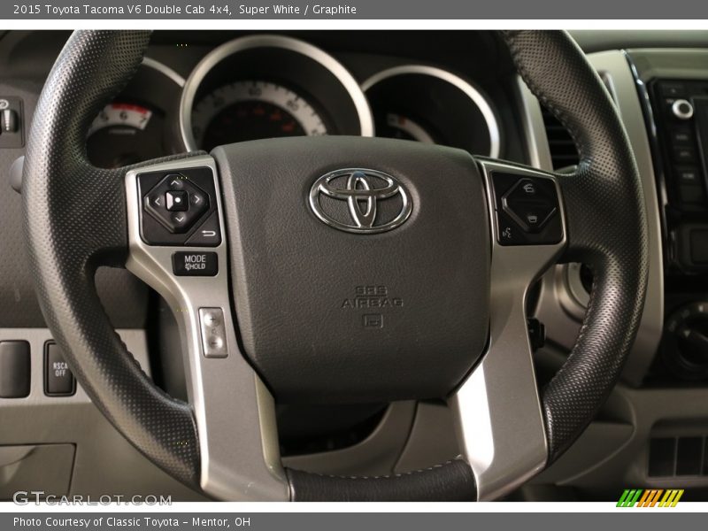 Super White / Graphite 2015 Toyota Tacoma V6 Double Cab 4x4