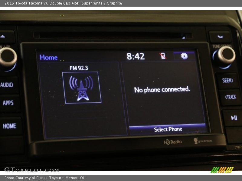 Super White / Graphite 2015 Toyota Tacoma V6 Double Cab 4x4