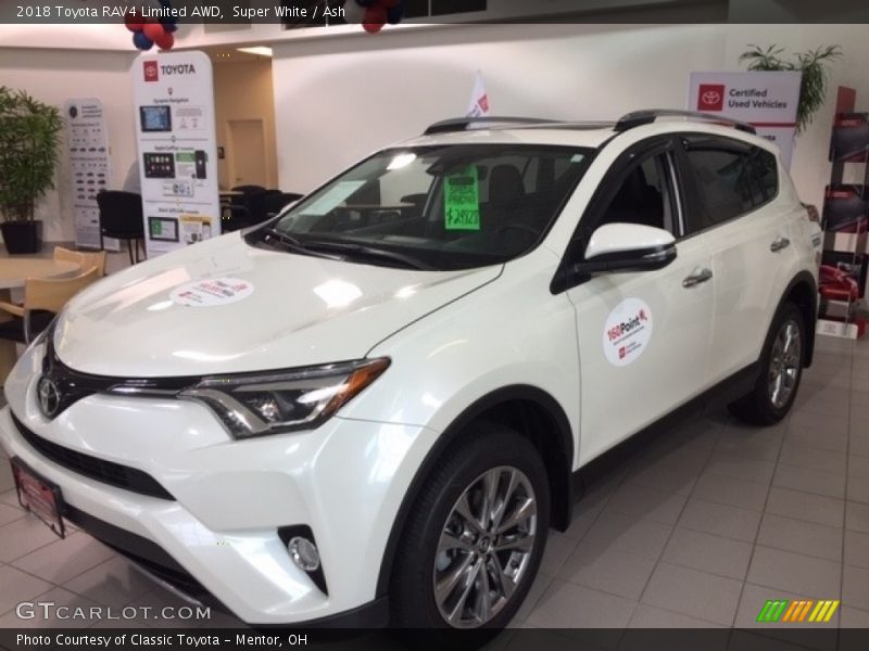 Super White / Ash 2018 Toyota RAV4 Limited AWD