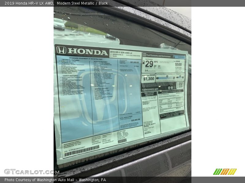 Modern Steel Metallic / Black 2019 Honda HR-V LX AWD