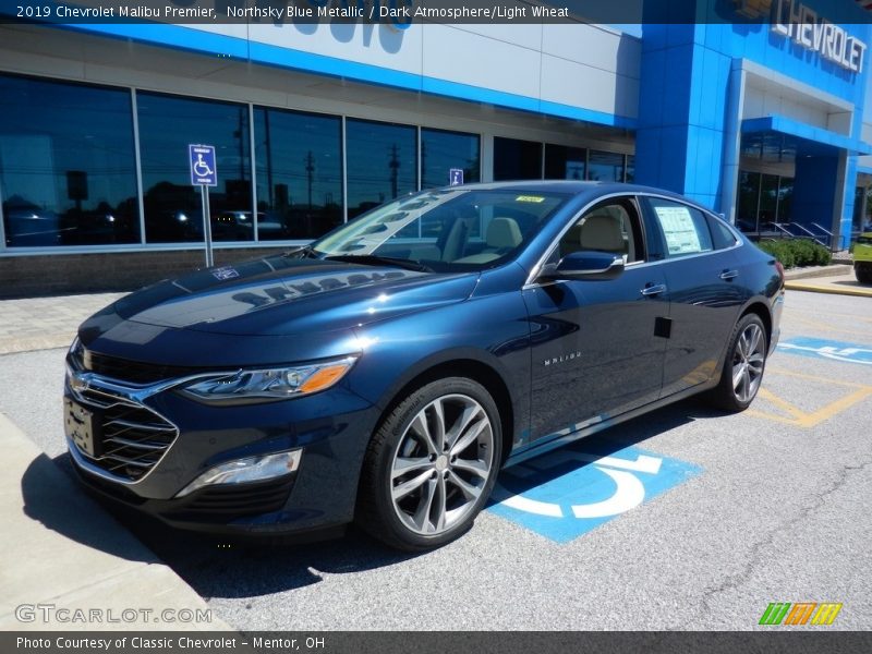 Northsky Blue Metallic / Dark Atmosphere/Light Wheat 2019 Chevrolet Malibu Premier