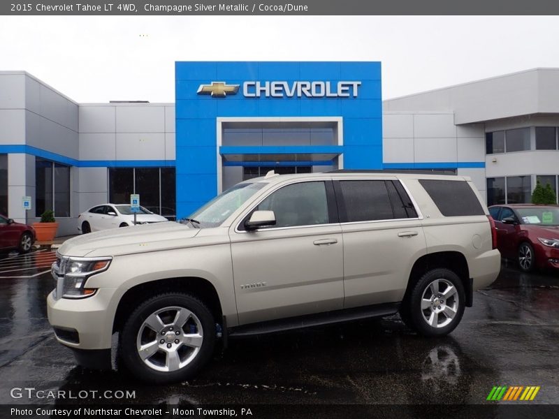 Champagne Silver Metallic / Cocoa/Dune 2015 Chevrolet Tahoe LT 4WD