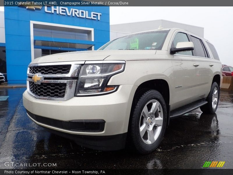 Champagne Silver Metallic / Cocoa/Dune 2015 Chevrolet Tahoe LT 4WD