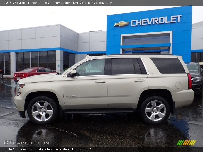 Champagne Silver Metallic / Cocoa/Dune 2015 Chevrolet Tahoe LT 4WD