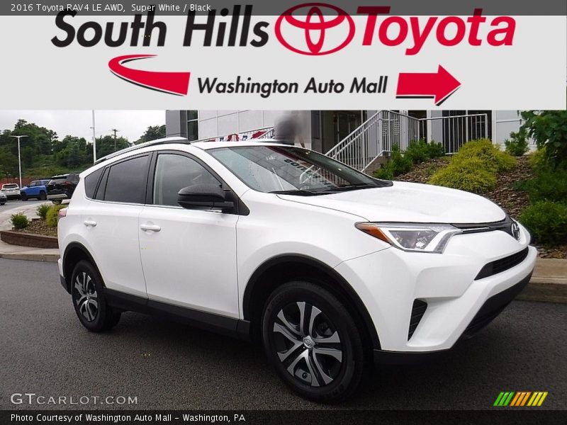 Super White / Black 2016 Toyota RAV4 LE AWD
