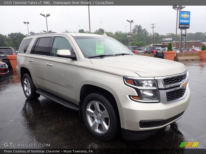 Champagne Silver Metallic / Cocoa/Dune 2015 Chevrolet Tahoe LT 4WD