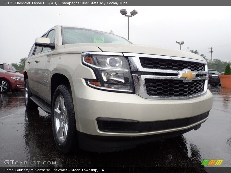 Champagne Silver Metallic / Cocoa/Dune 2015 Chevrolet Tahoe LT 4WD