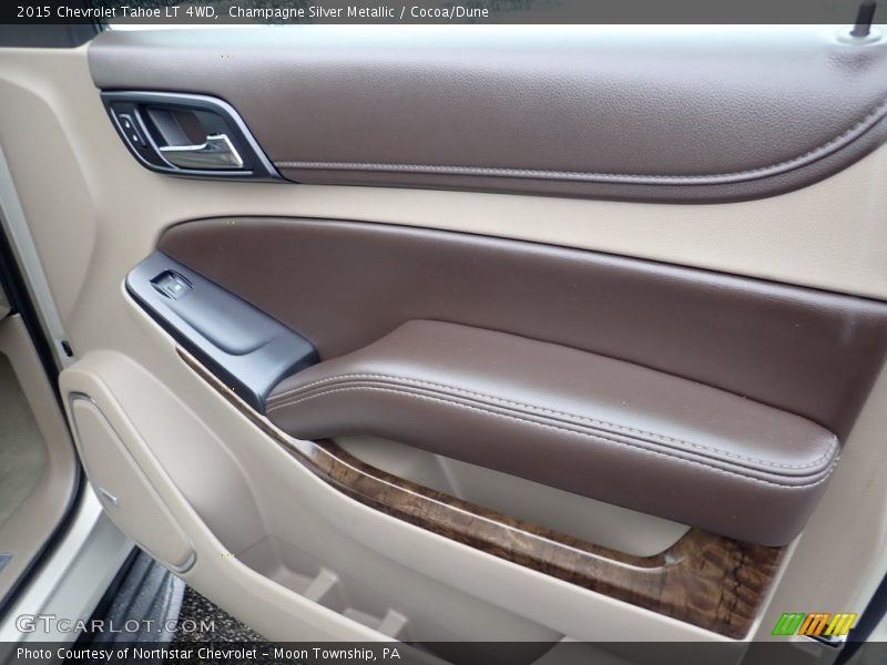 Champagne Silver Metallic / Cocoa/Dune 2015 Chevrolet Tahoe LT 4WD
