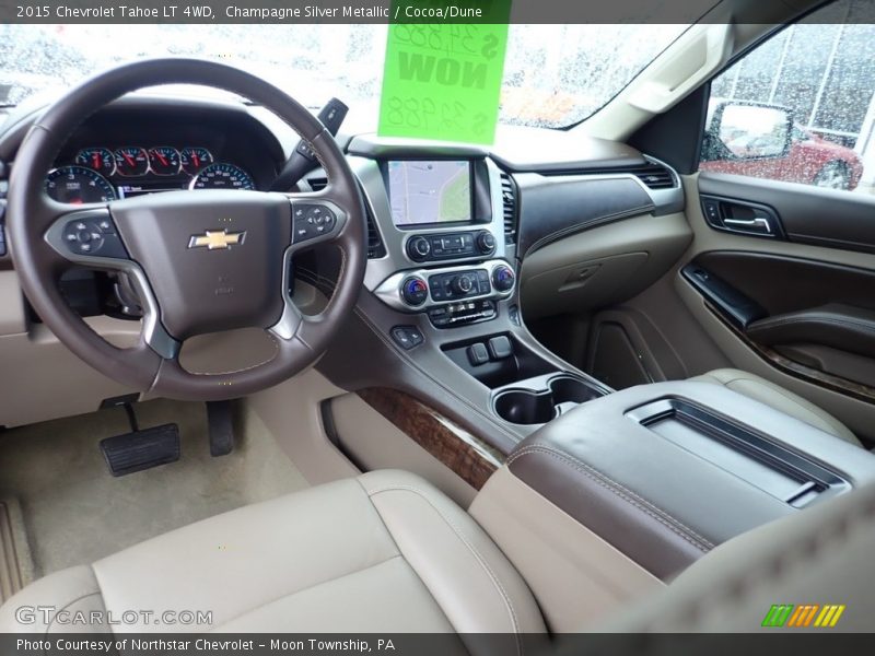 Champagne Silver Metallic / Cocoa/Dune 2015 Chevrolet Tahoe LT 4WD