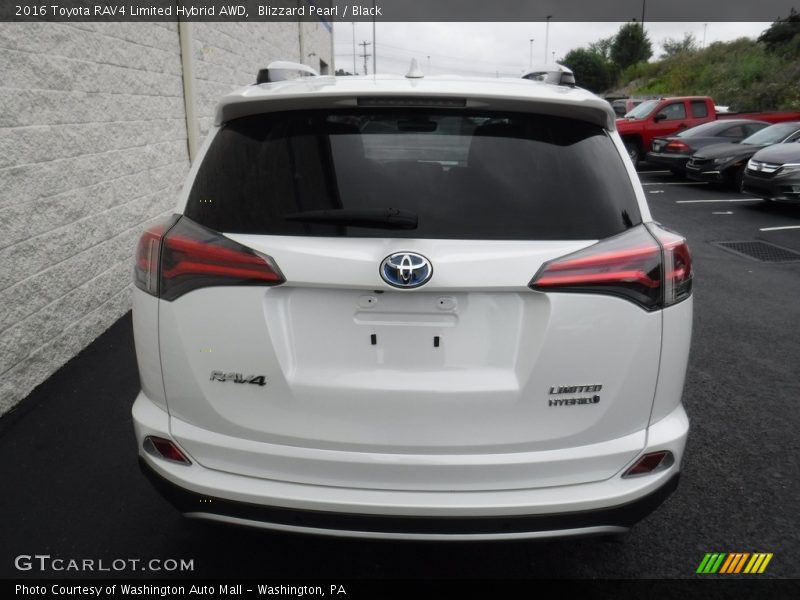 Blizzard Pearl / Black 2016 Toyota RAV4 Limited Hybrid AWD