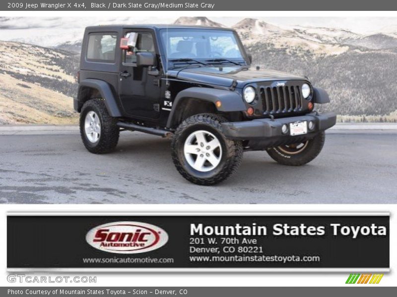 Black / Dark Slate Gray/Medium Slate Gray 2009 Jeep Wrangler X 4x4