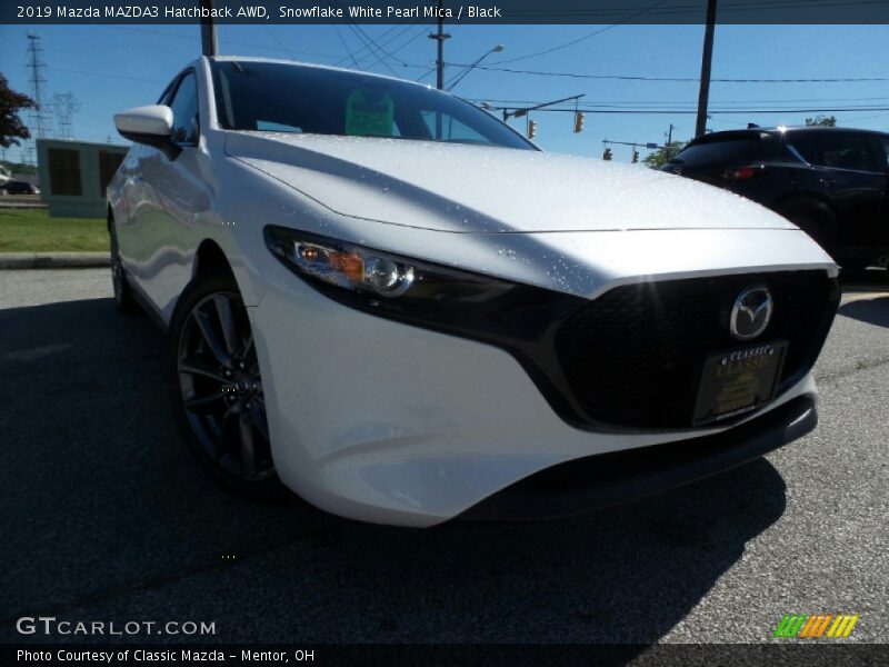 Snowflake White Pearl Mica / Black 2019 Mazda MAZDA3 Hatchback AWD