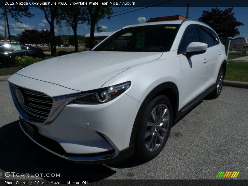 Snowflake White Pearl Mica / Auburn 2019 Mazda CX-9 Signature AWD