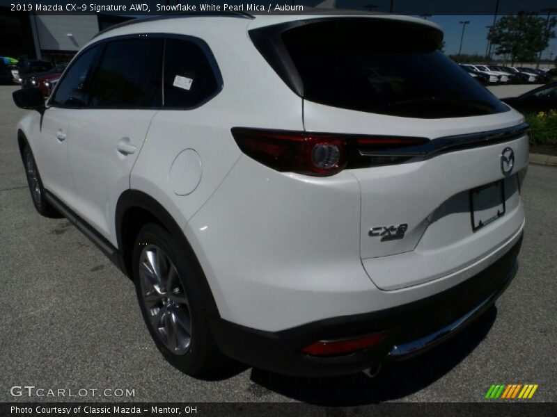 Snowflake White Pearl Mica / Auburn 2019 Mazda CX-9 Signature AWD