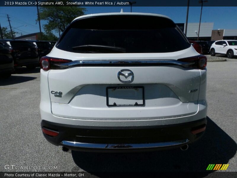 Snowflake White Pearl Mica / Auburn 2019 Mazda CX-9 Signature AWD