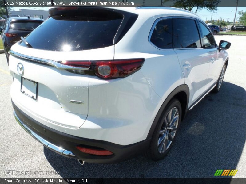 Snowflake White Pearl Mica / Auburn 2019 Mazda CX-9 Signature AWD