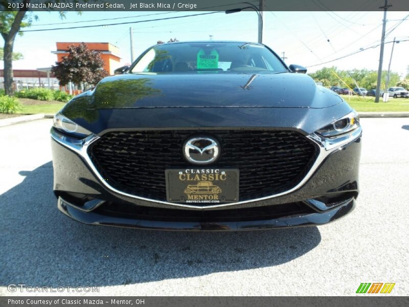 Jet Black Mica / Greige 2019 Mazda MAZDA3 Preferred Sedan