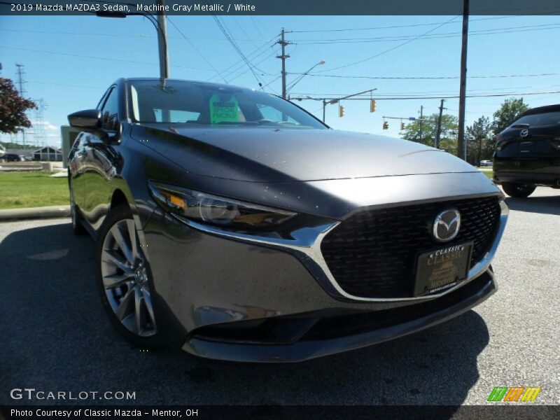 Machine Gray Metallic / White 2019 Mazda MAZDA3 Sedan