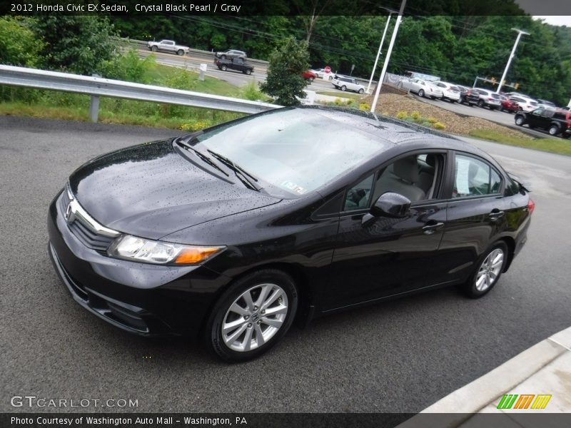 Crystal Black Pearl / Gray 2012 Honda Civic EX Sedan