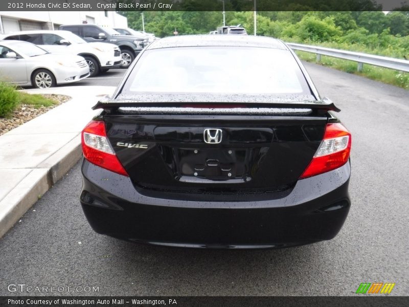 Crystal Black Pearl / Gray 2012 Honda Civic EX Sedan