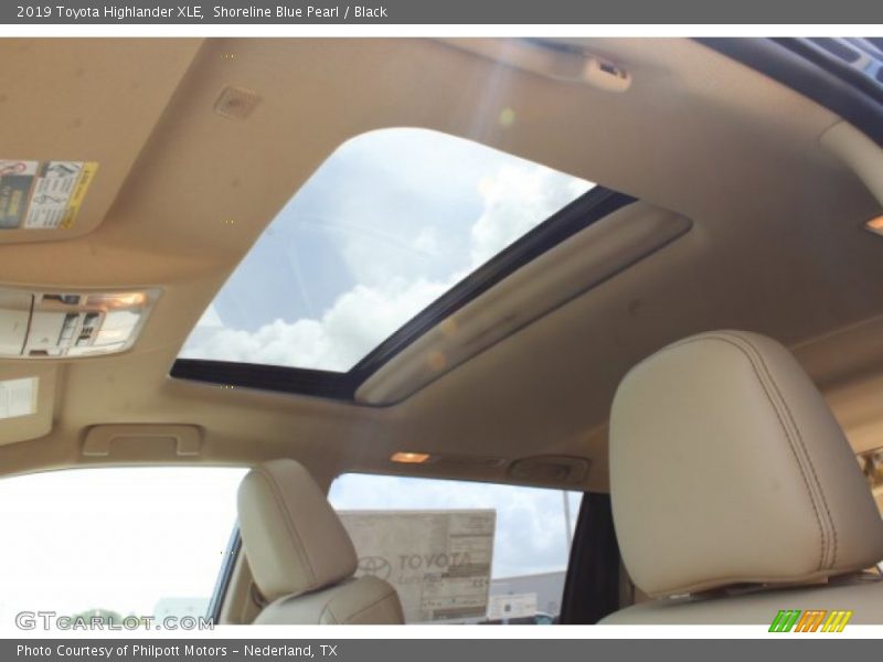 Shoreline Blue Pearl / Black 2019 Toyota Highlander XLE